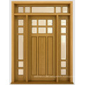 Traditional Stained Front Solid Mahogany Wooden Doors Design with Glass